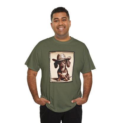 DACHSHUND COWBOY Unisex Heavy Cotton Tee