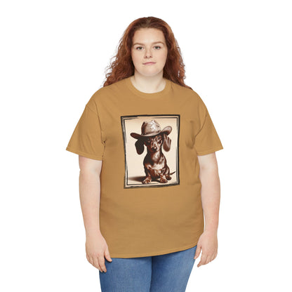 DACHSHUND COWBOY Unisex Heavy Cotton Tee