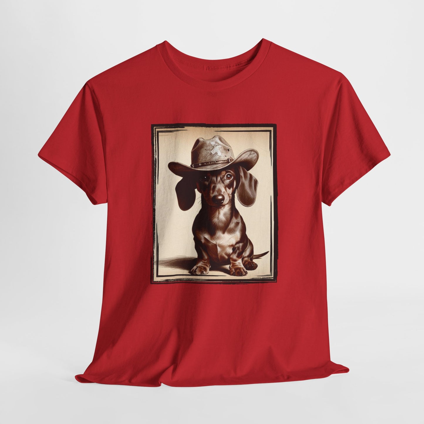 DACHSHUND COWBOY Unisex Heavy Cotton Tee