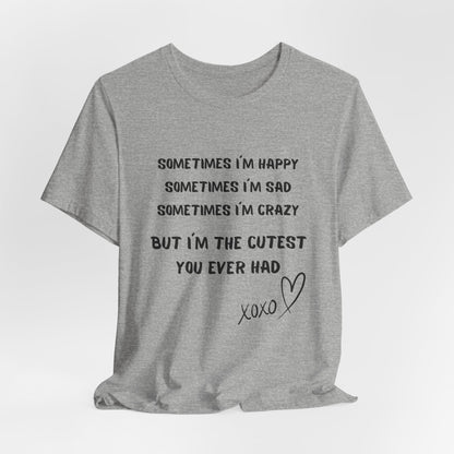 HAPPY SAD CRAZY Unisex Jersey Short Sleeve Tee