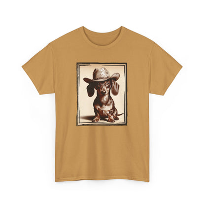 DACHSHUND COWBOY Unisex Heavy Cotton Tee