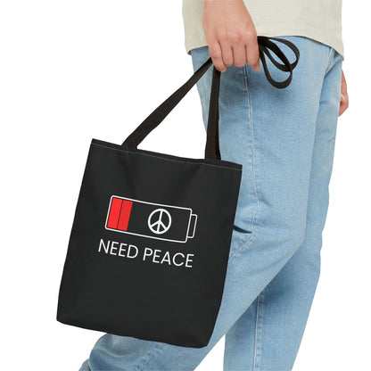 NEED PEACE Tote Bag (AOP)