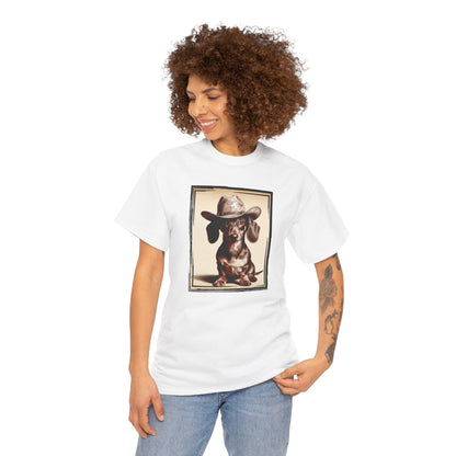 DACHSHUND COWBOY Unisex Heavy Cotton Tee