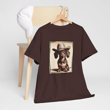 DACHSHUND COWBOY Unisex Heavy Cotton Tee