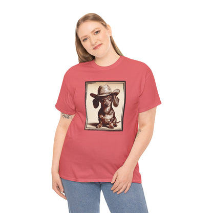 DACHSHUND COWBOY Unisex Heavy Cotton Tee