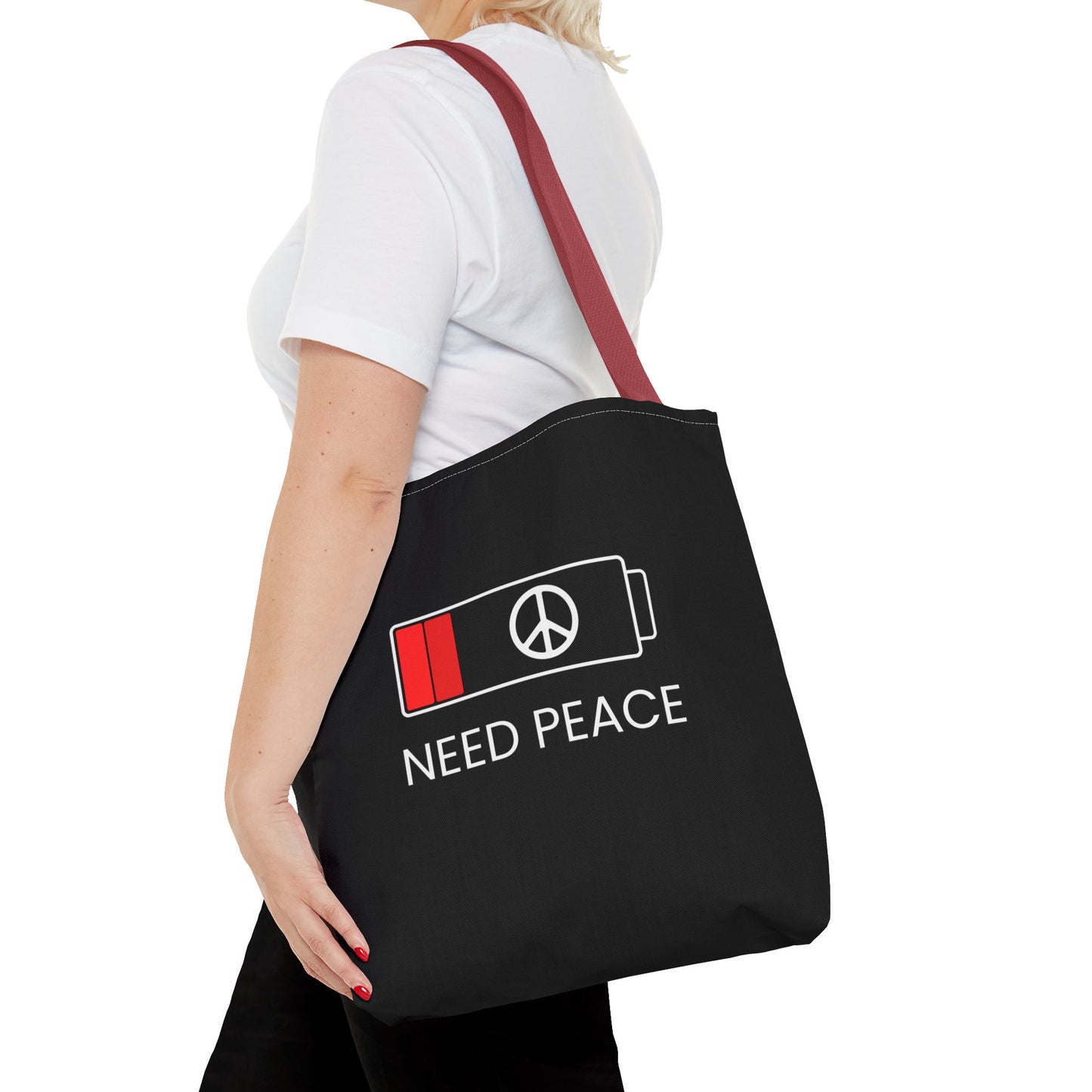 NEED PEACE Tote Bag (AOP)