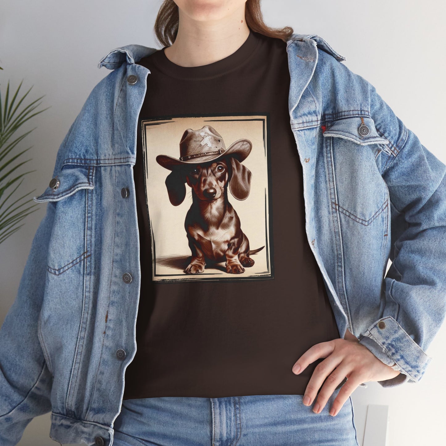 DACHSHUND COWBOY Unisex Heavy Cotton Tee