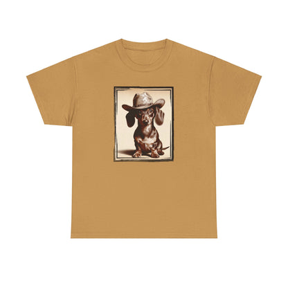 DACHSHUND COWBOY Unisex Heavy Cotton Tee