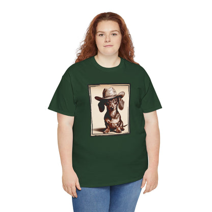 DACHSHUND COWBOY Unisex Heavy Cotton Tee