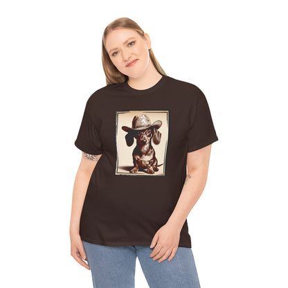 DACHSHUND COWBOY Unisex Heavy Cotton Tee