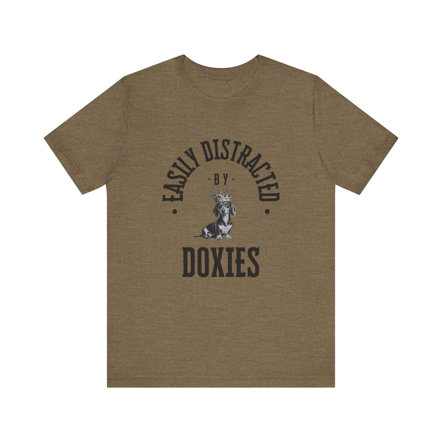 EASILY DISTRACTED BY DOXIES Unisex Jersey Short Sleeve Tee