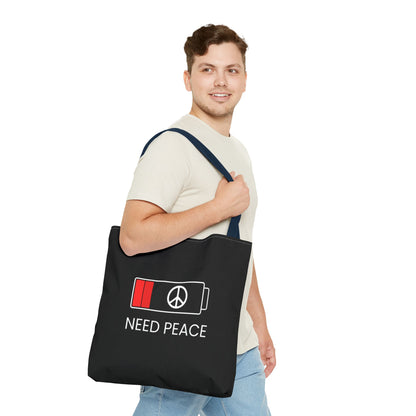 NEED PEACE Tote Bag (AOP)