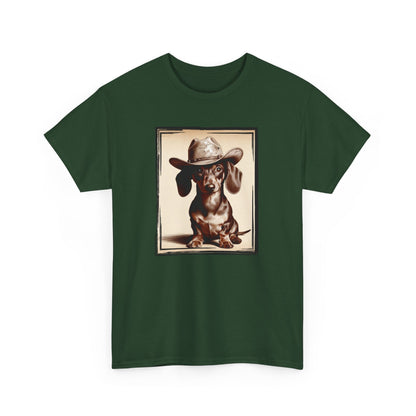 DACHSHUND COWBOY Unisex Heavy Cotton Tee