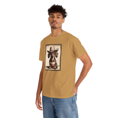 DACHSHUND COWBOY Unisex Heavy Cotton Tee