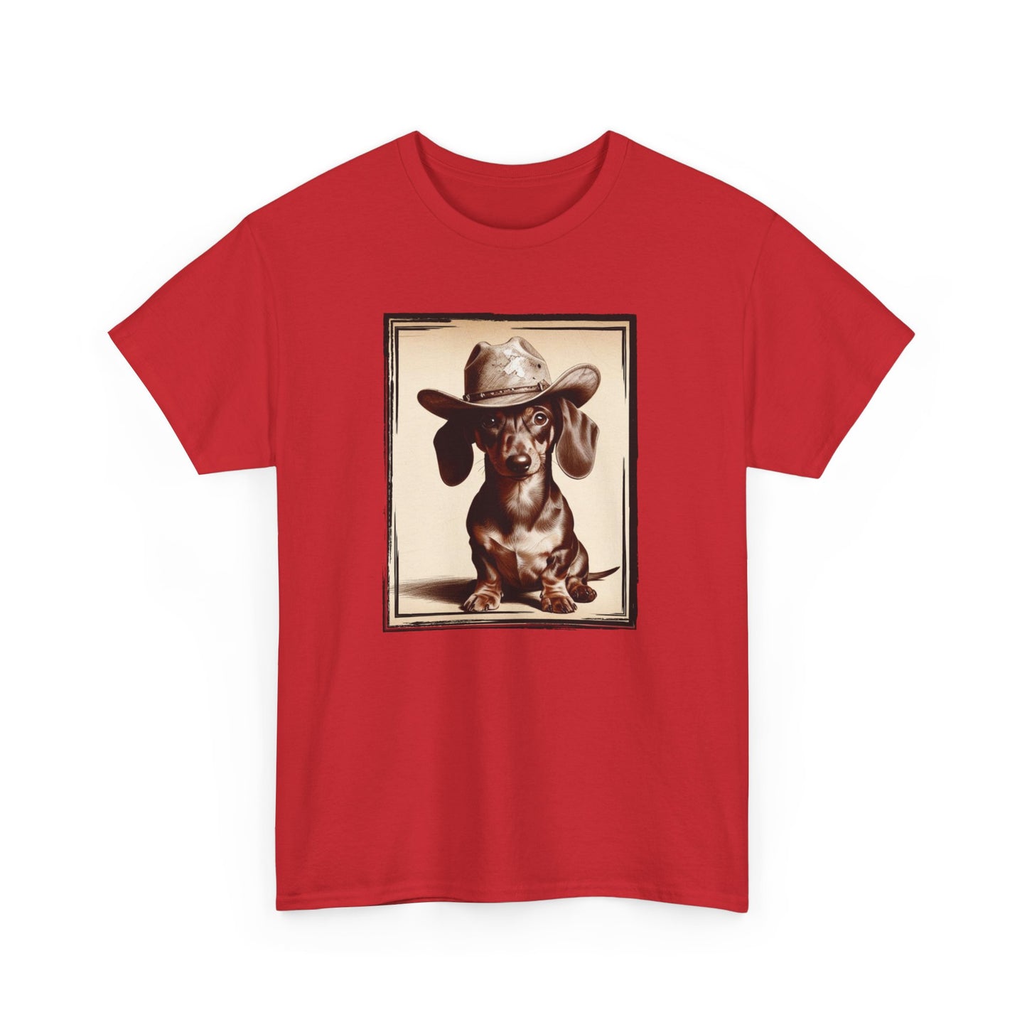 DACHSHUND COWBOY Unisex Heavy Cotton Tee