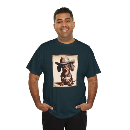 DACHSHUND COWBOY Unisex Heavy Cotton Tee