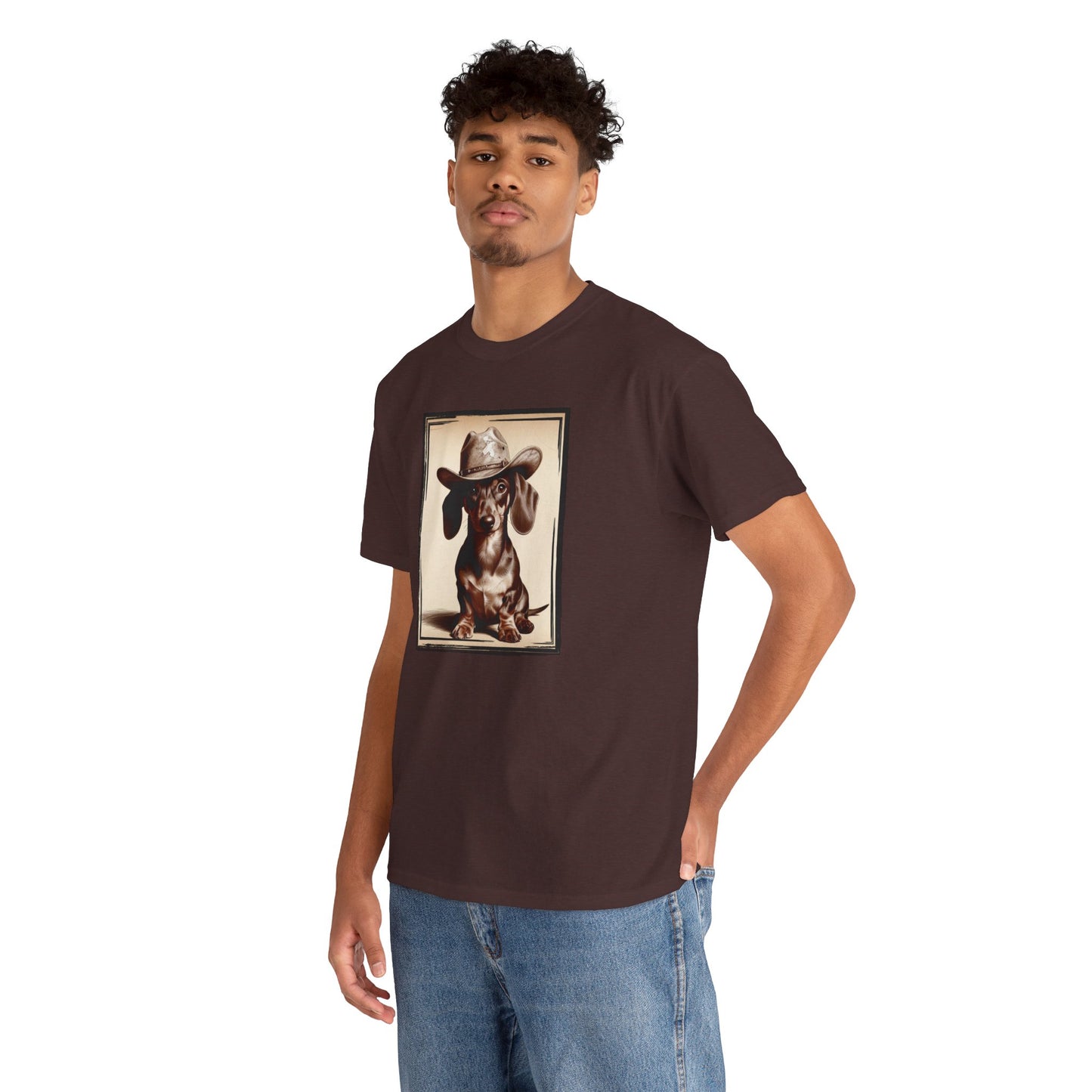 DACHSHUND COWBOY Unisex Heavy Cotton Tee