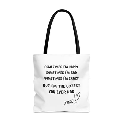 HAPPY SAD CRAZY Tote Bag (AOP)