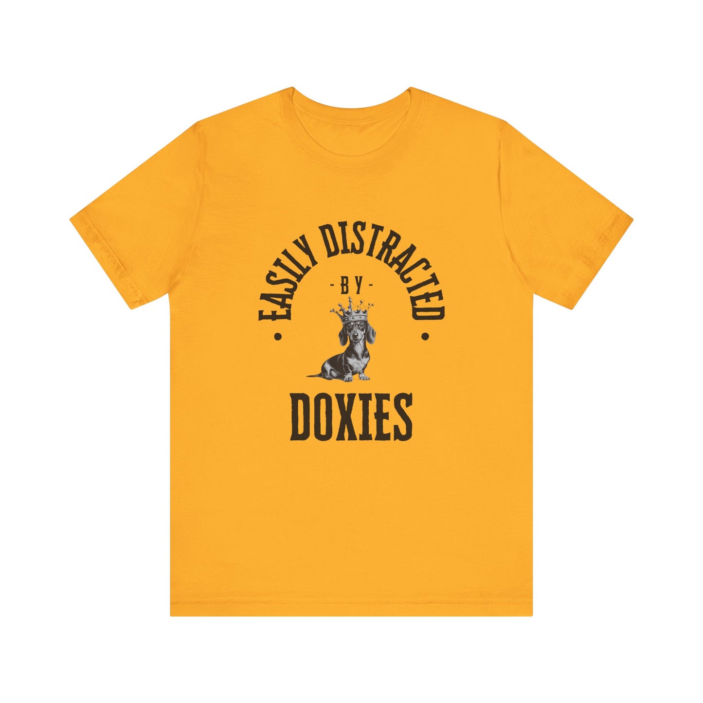 EASILY DISTRACTED BY DOXIES Unisex Jersey Short Sleeve Tee