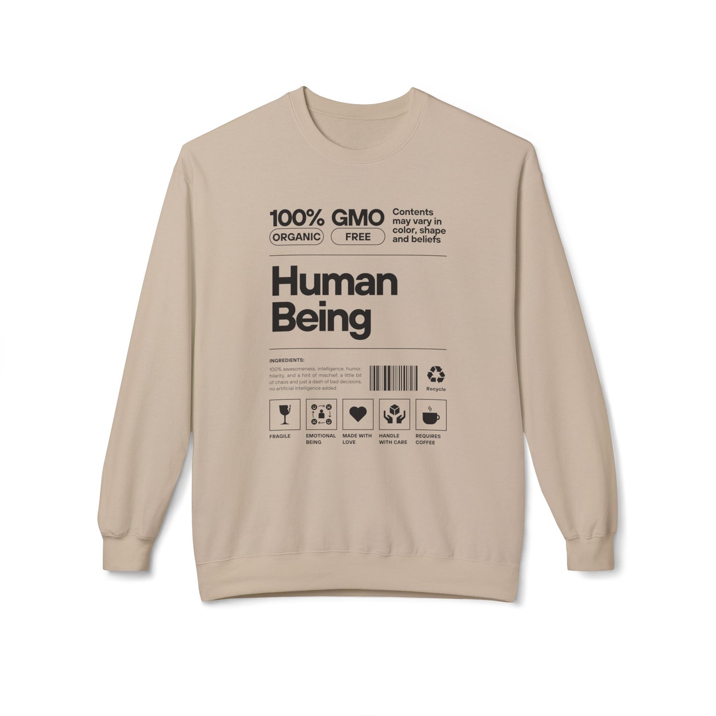 HUMAN BEING Unisex Midweight Softstyle Fleece Crewneck Sweatshirt