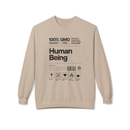 HUMAN BEING Unisex Midweight Softstyle Fleece Crewneck Sweatshirt