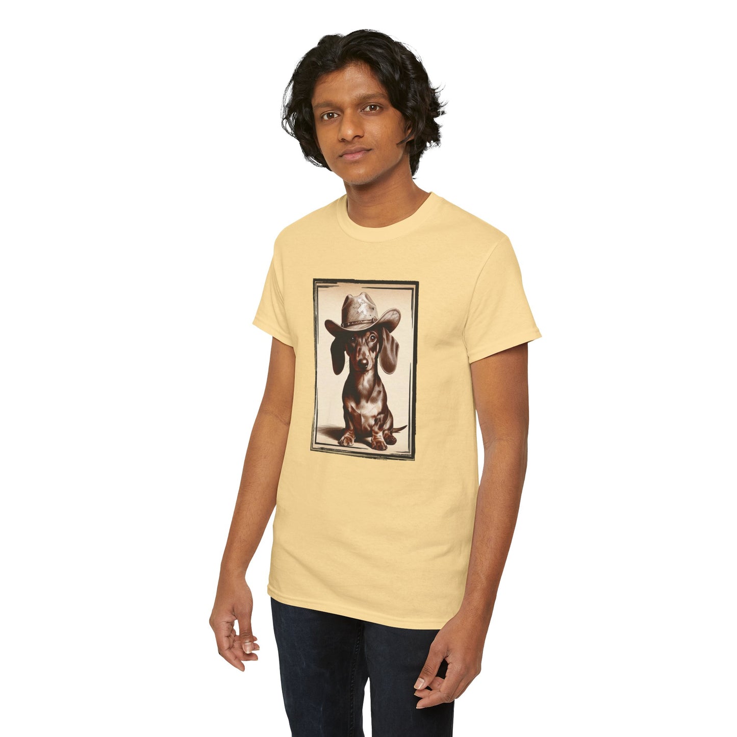 DACHSHUND COWBOY Unisex Heavy Cotton Tee