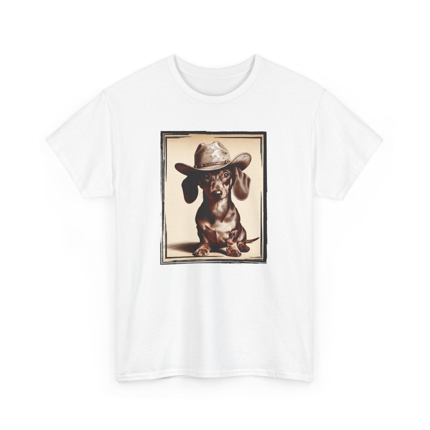 DACHSHUND COWBOY Unisex Heavy Cotton Tee