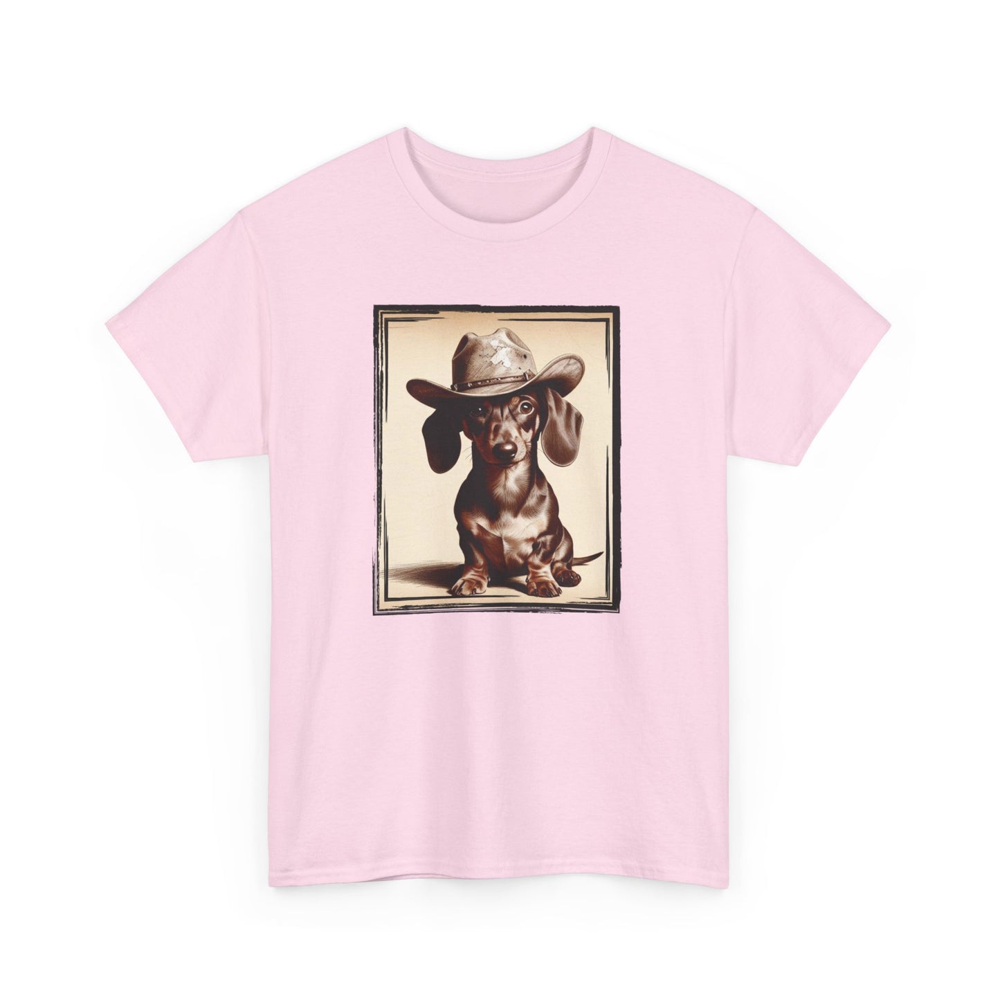 DACHSHUND COWBOY Unisex Heavy Cotton Tee