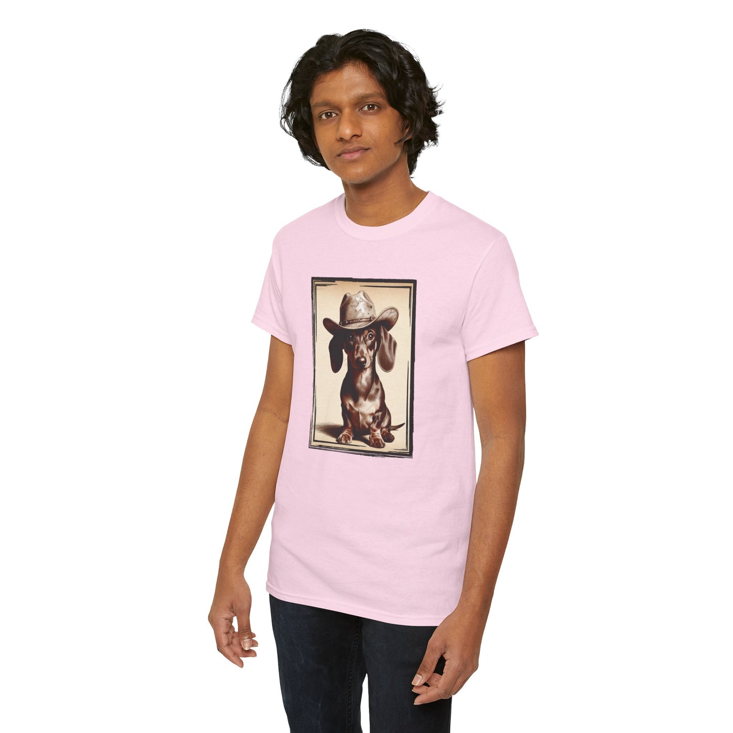 DACHSHUND COWBOY Unisex Heavy Cotton Tee