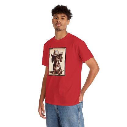 DACHSHUND COWBOY Unisex Heavy Cotton Tee