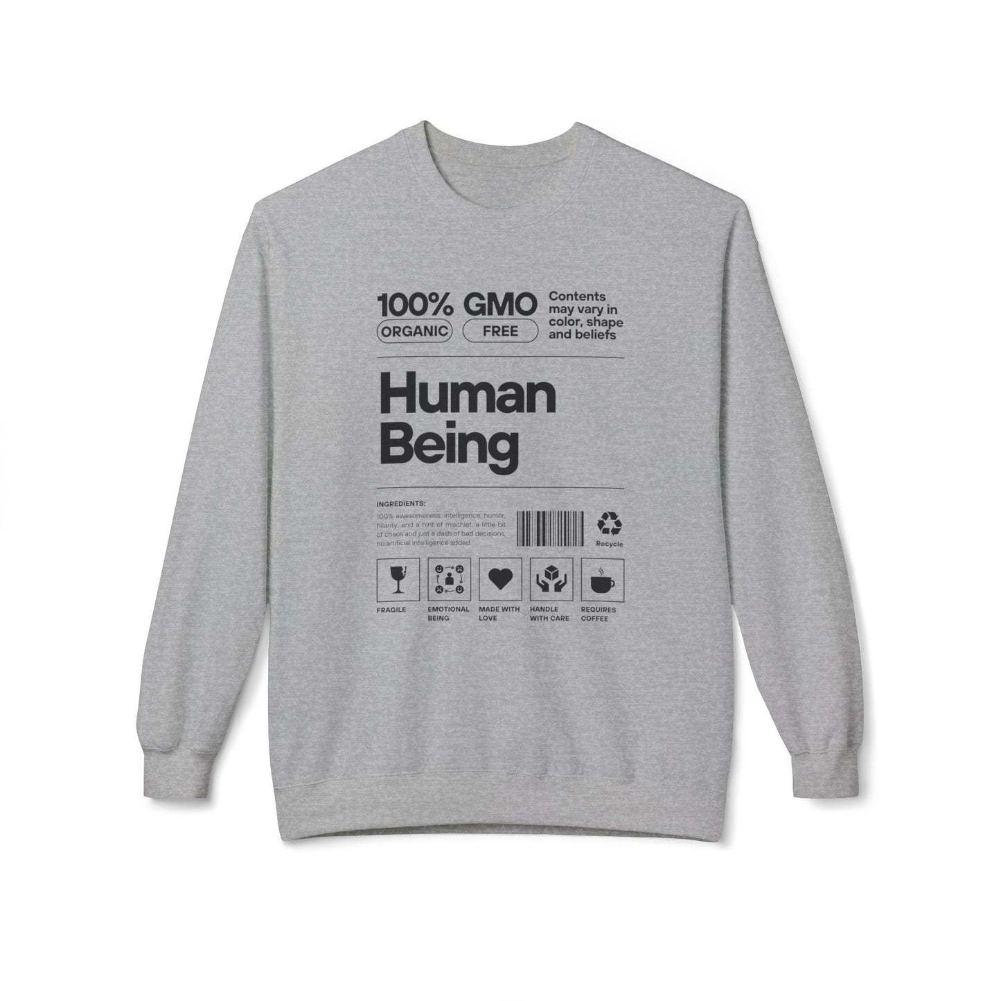 HUMAN BEING Unisex Midweight Softstyle Fleece Crewneck Sweatshirt