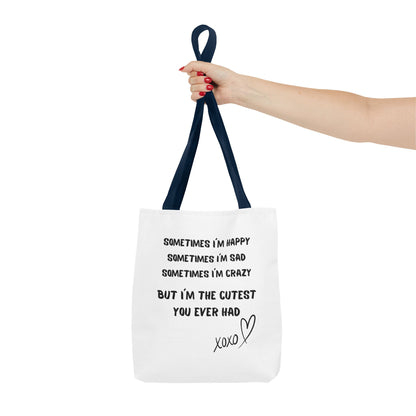 HAPPY SAD CRAZY Tote Bag (AOP)