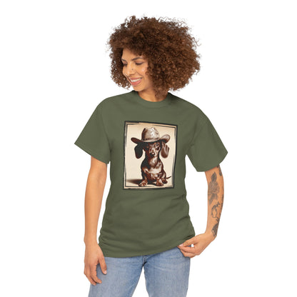 DACHSHUND COWBOY Unisex Heavy Cotton Tee