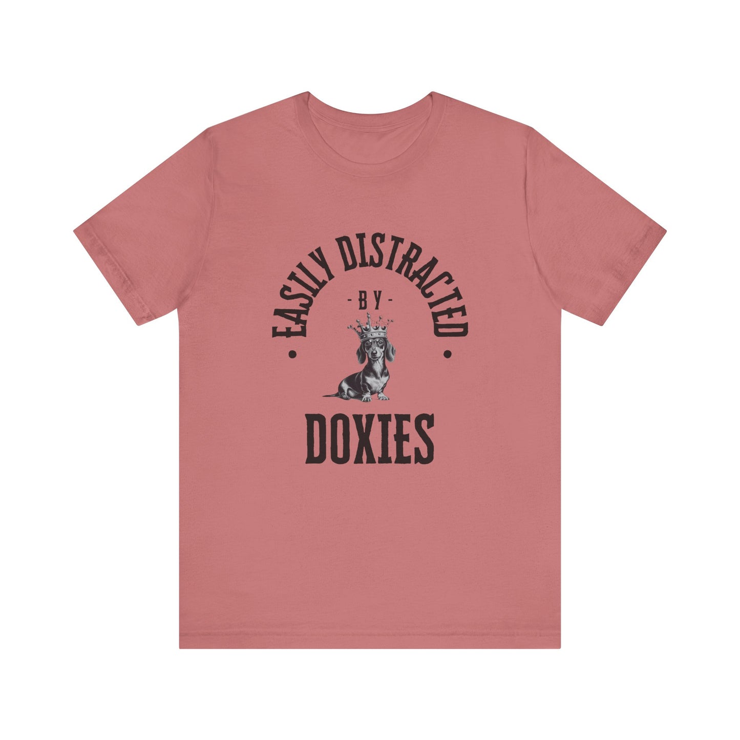 EASILY DISTRACTED BY DOXIES Unisex Jersey Short Sleeve Tee