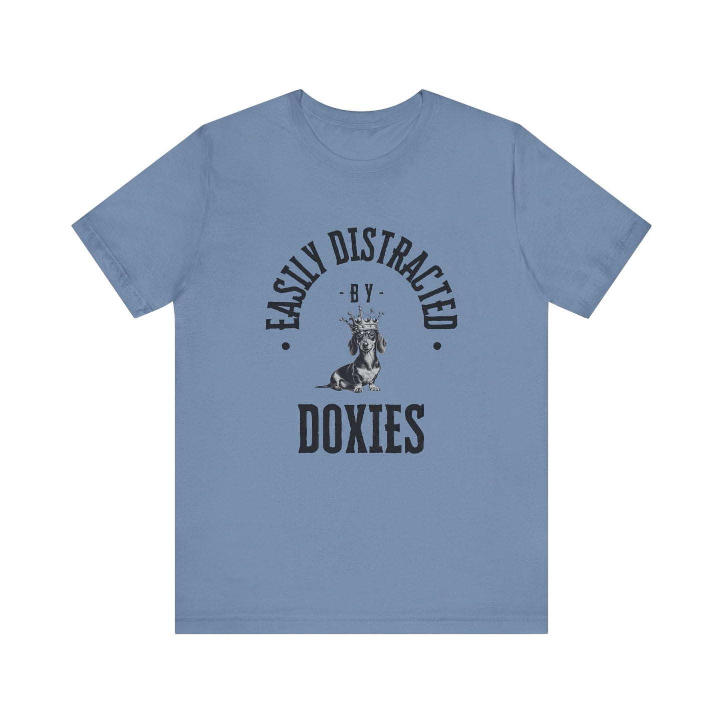 EASILY DISTRACTED BY DOXIES Unisex Jersey Short Sleeve Tee