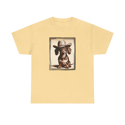 DACHSHUND COWBOY Unisex Heavy Cotton Tee