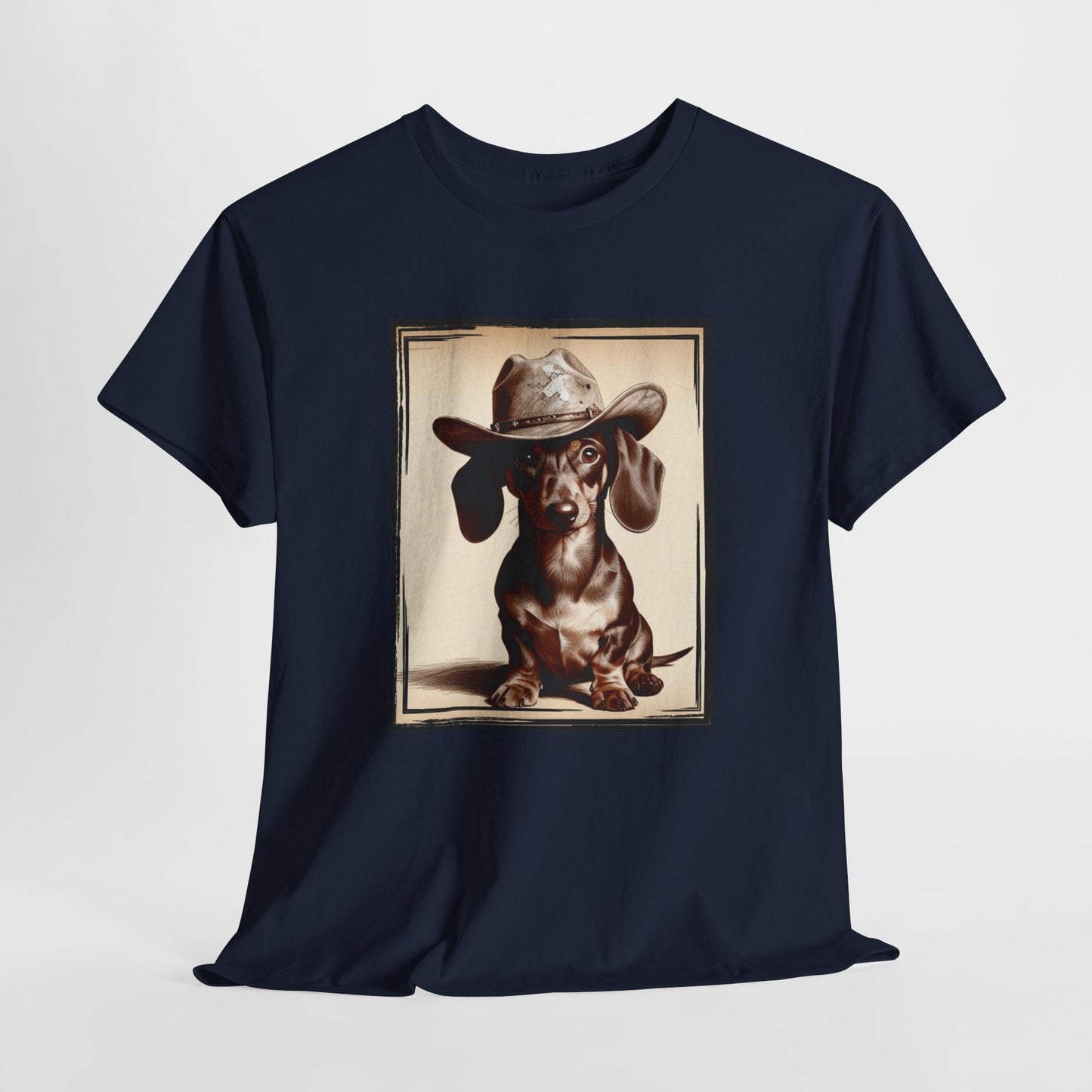 DACHSHUND COWBOY Unisex Heavy Cotton Tee