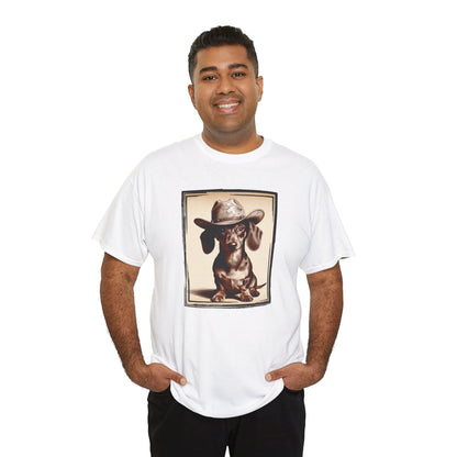 DACHSHUND COWBOY Unisex Heavy Cotton Tee