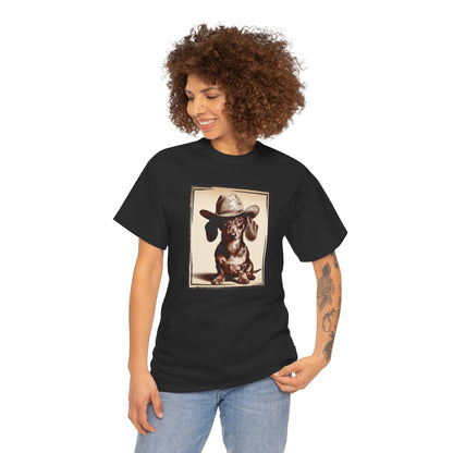 DACHSHUND COWBOY Unisex Heavy Cotton Tee