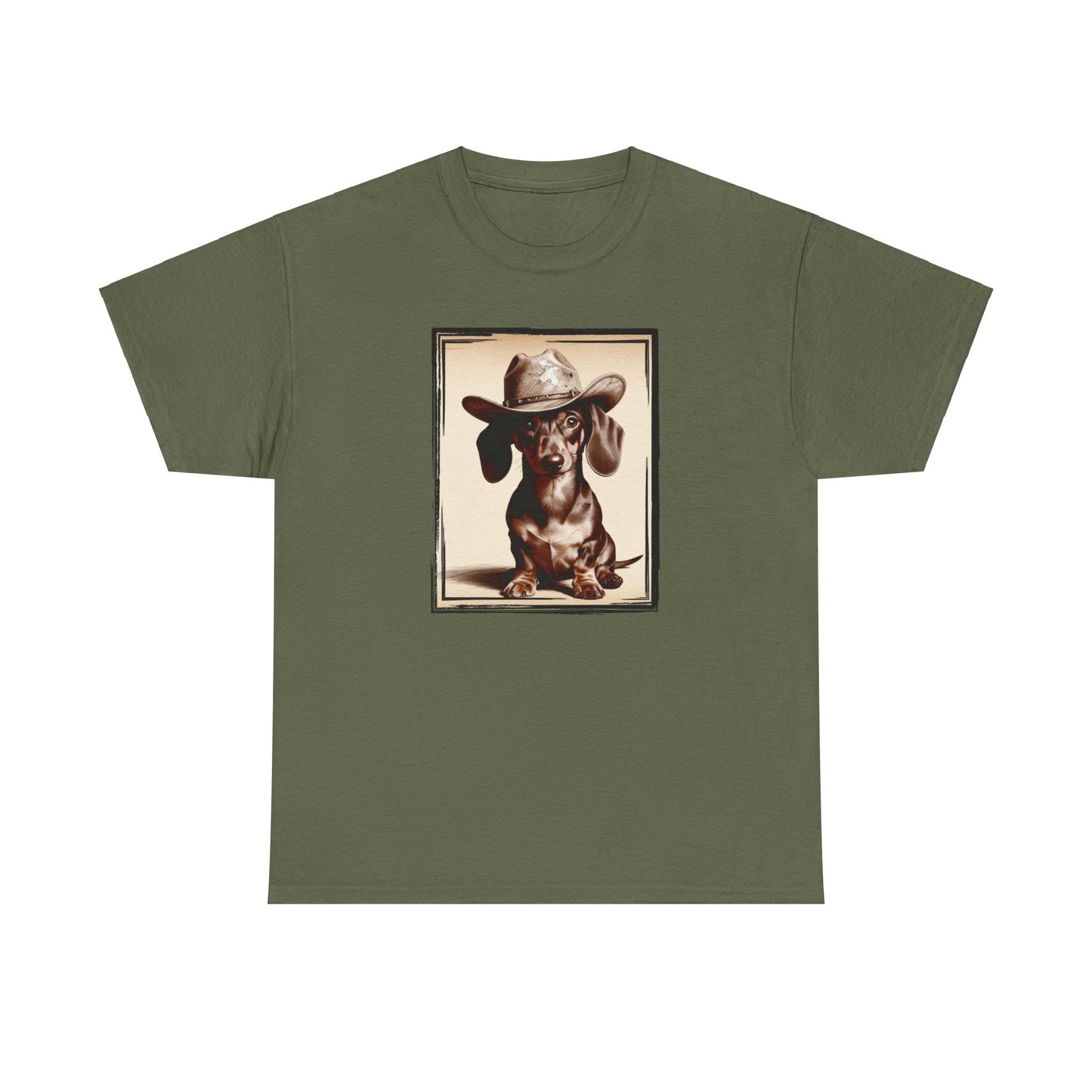 DACHSHUND COWBOY Unisex Heavy Cotton Tee