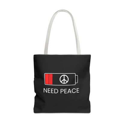 NEED PEACE Tote Bag (AOP)