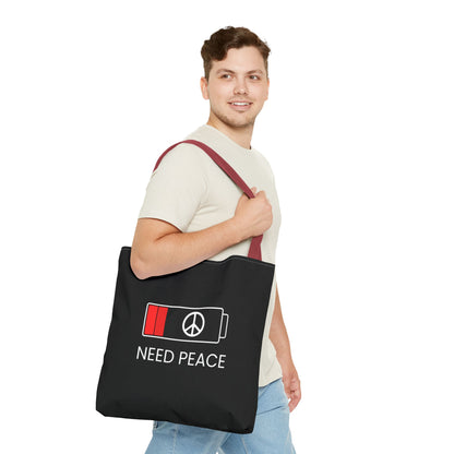 NEED PEACE Tote Bag (AOP)