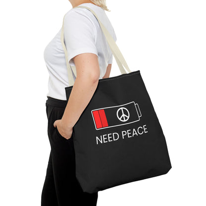 NEED PEACE Tote Bag (AOP)