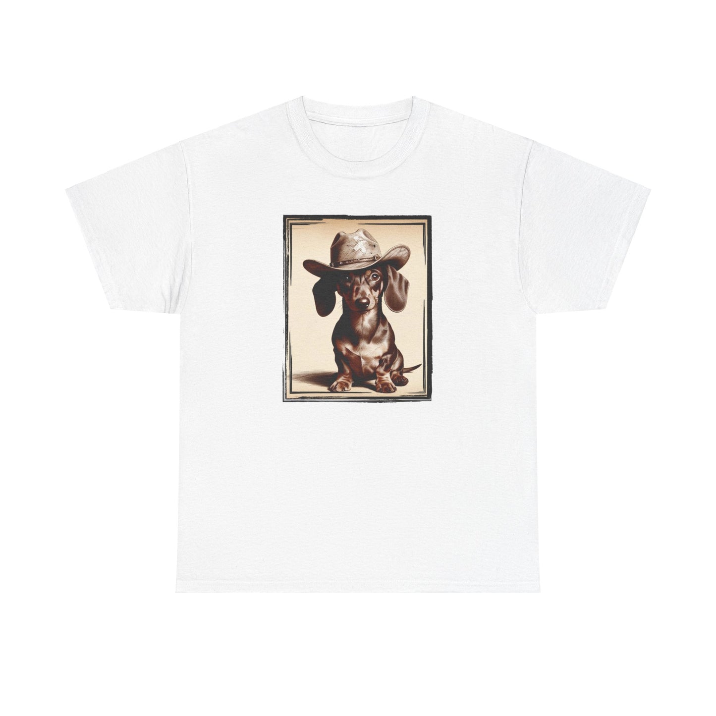 DACHSHUND COWBOY Unisex Heavy Cotton Tee